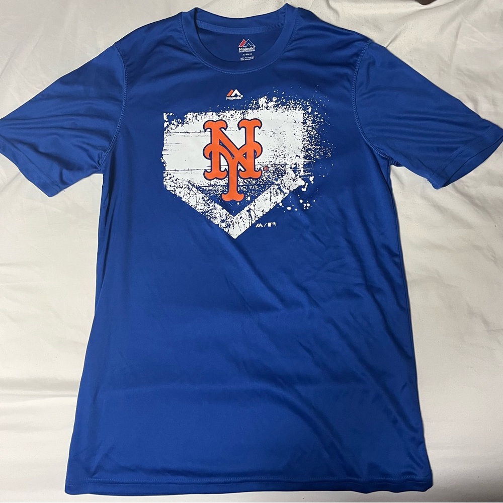 ew York Mets YOUTH XL Blue Home Plate Majestic T-Shirt